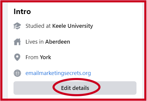 Edit Details on Your Facebook Profile