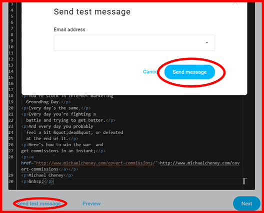 Send Test Email Message