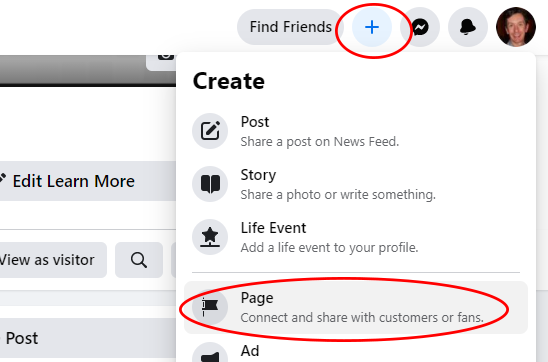 Create a Facebook Page