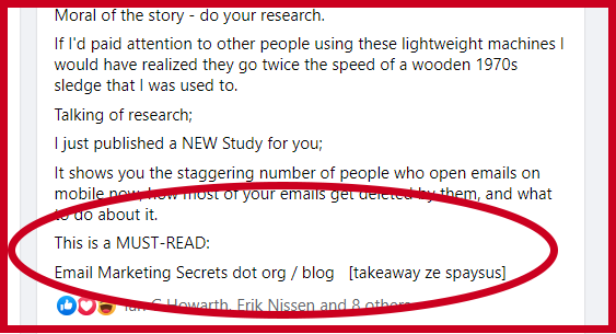 Facebook Secret Link Method