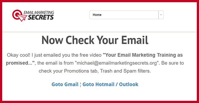 Thank You Page Example #1